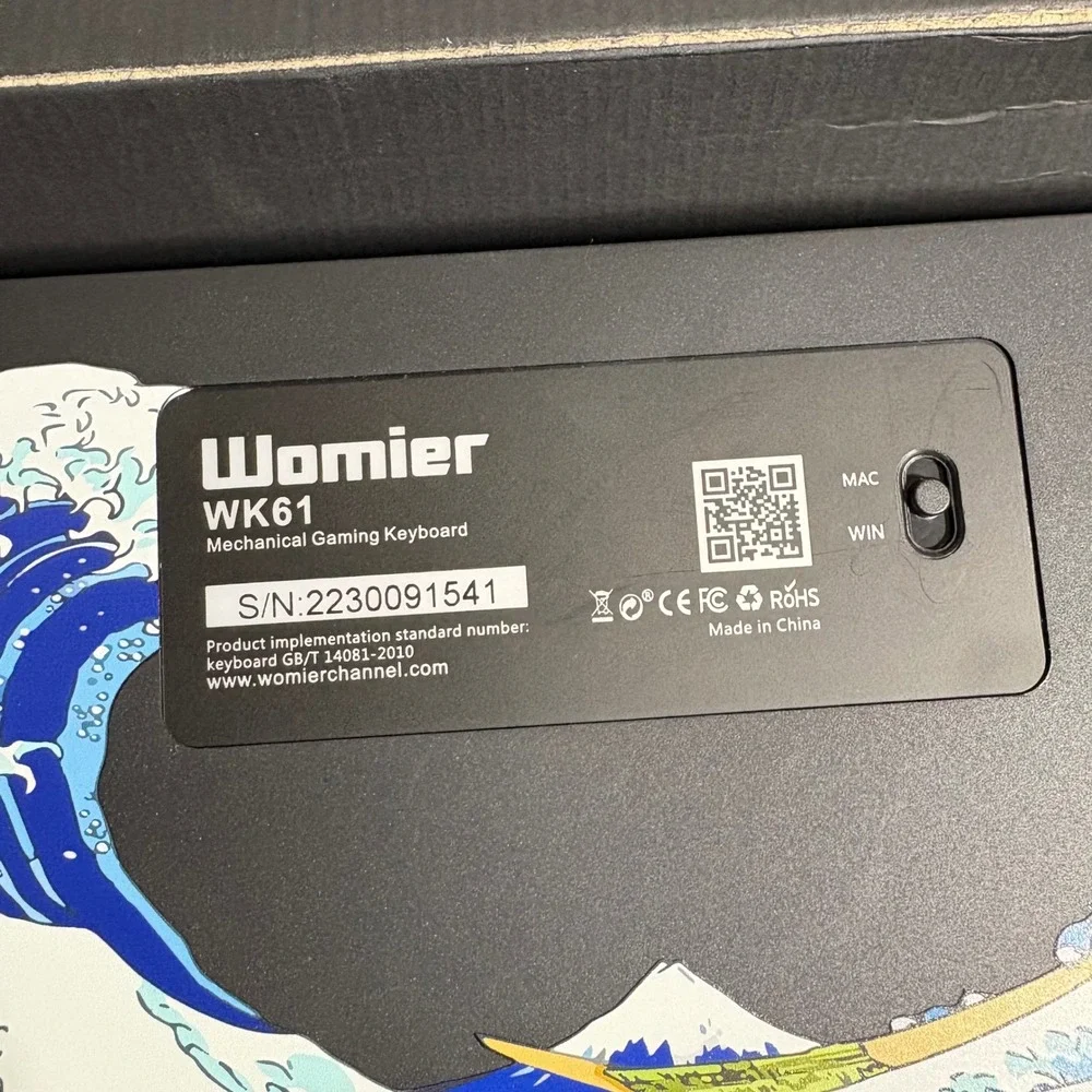 Womier WK61‎ 60% Mechanical Gaming Keyboard Hot Swappable Great Wave RGB Wired